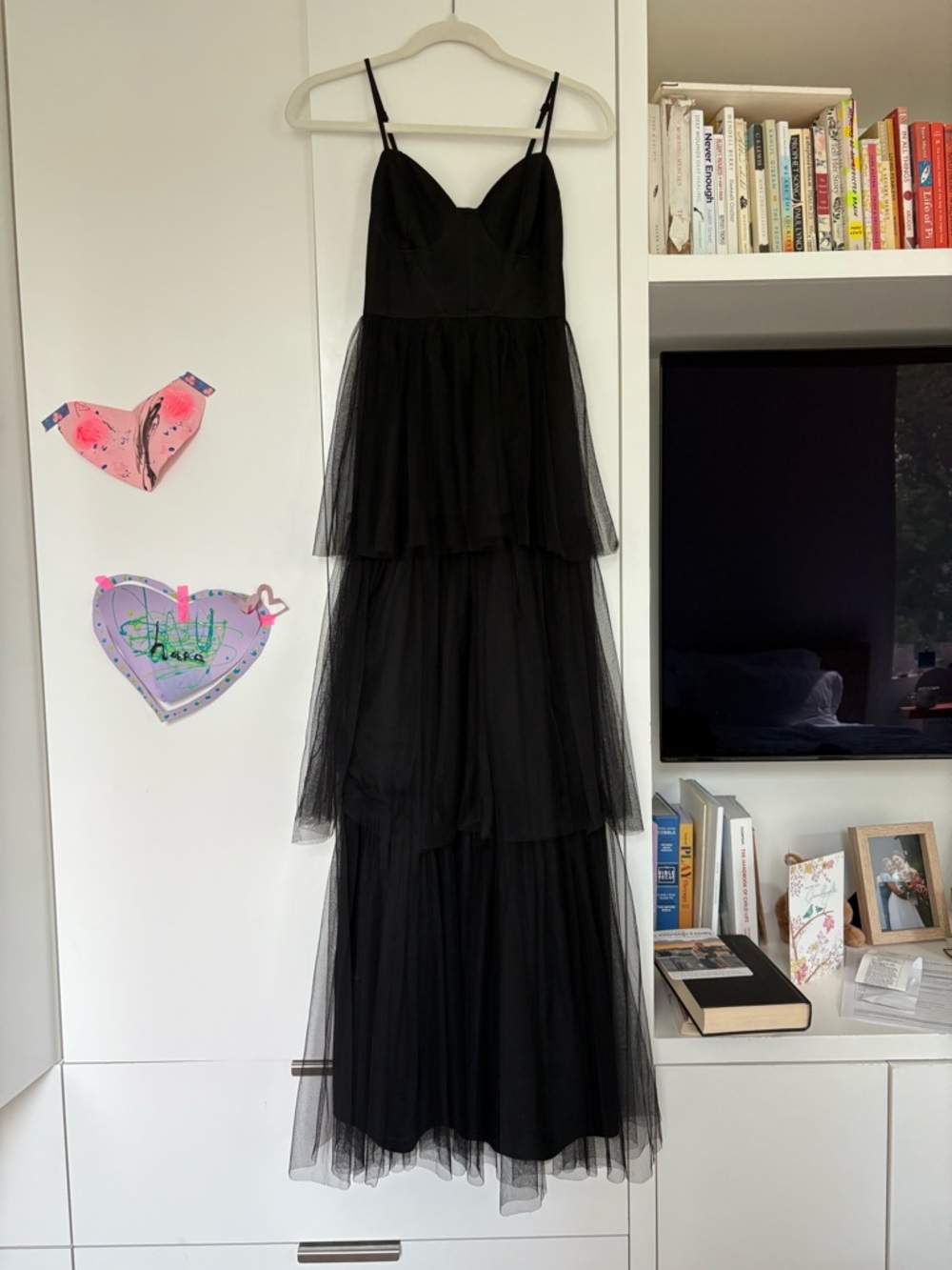 Lulu's Black Tiered Tulle Maxi Gown